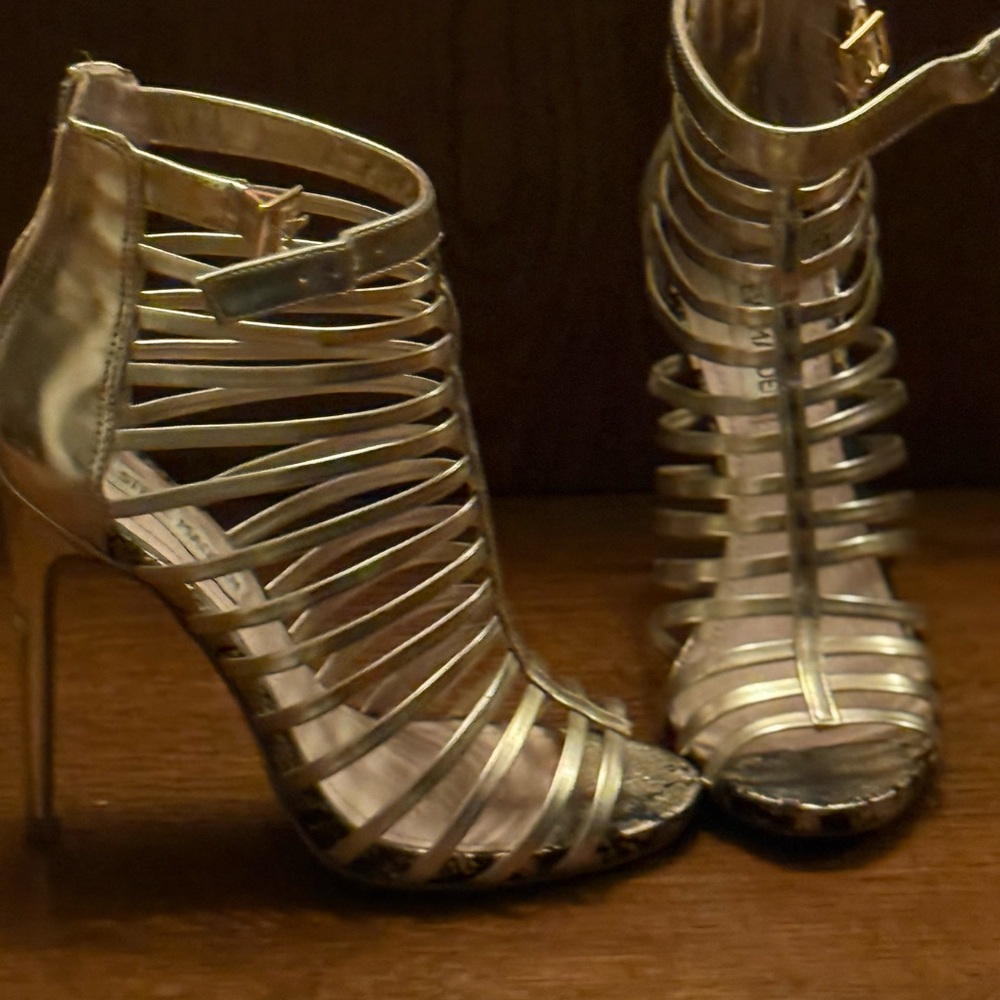 Steve Madden Metallic Strappy Heels